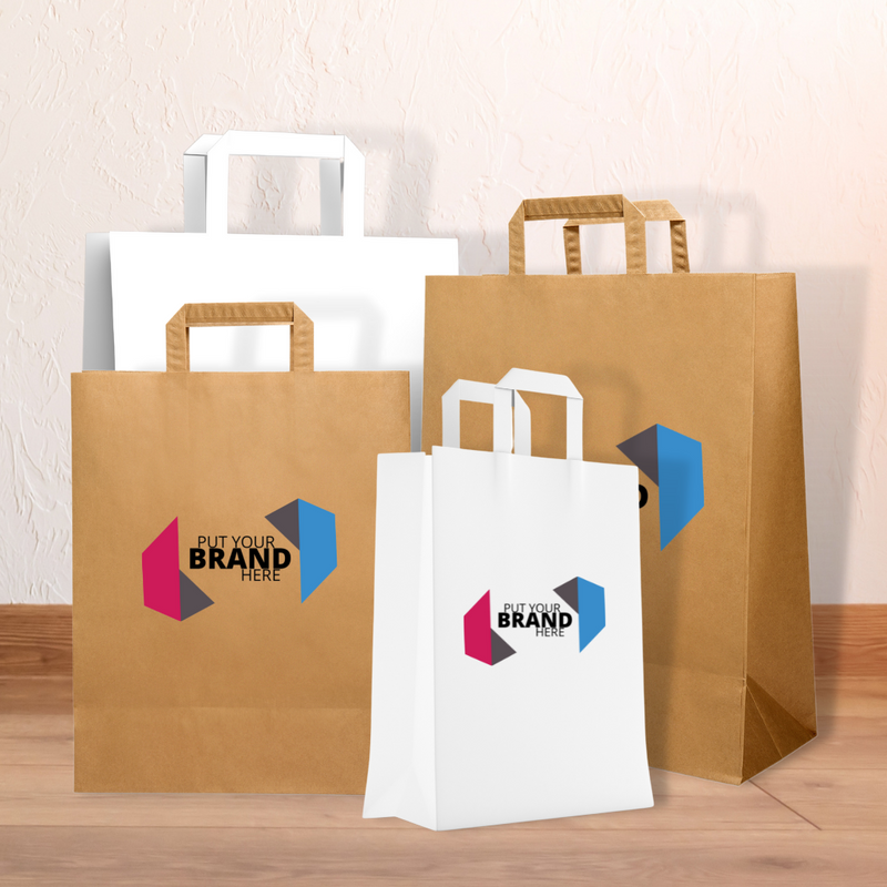 Tape Handle Paper Carrier Bags Printed Sample