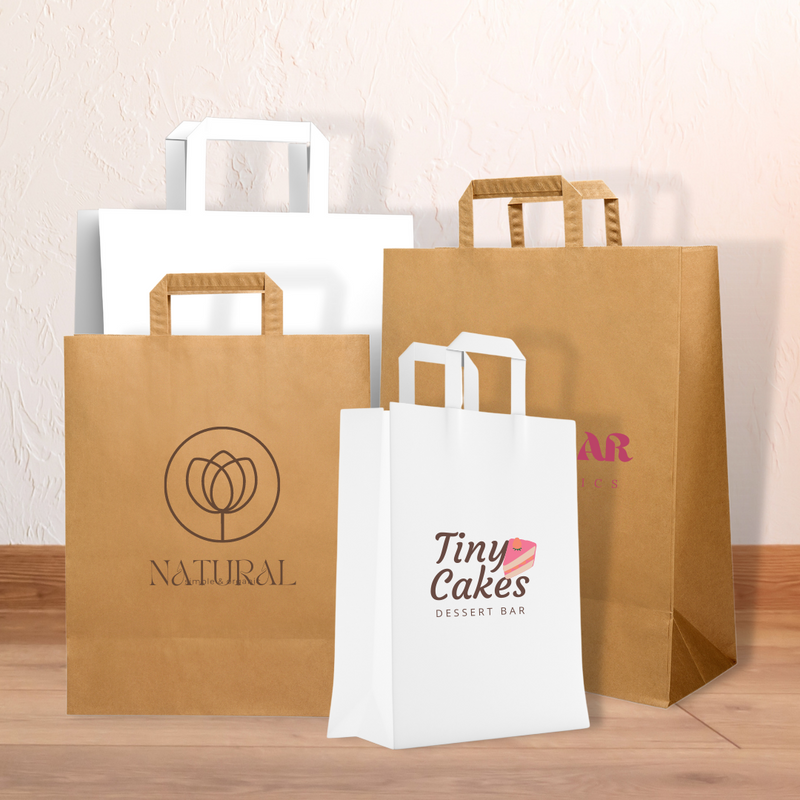 Tape Handle Paper Carrier Bags Printed Sample