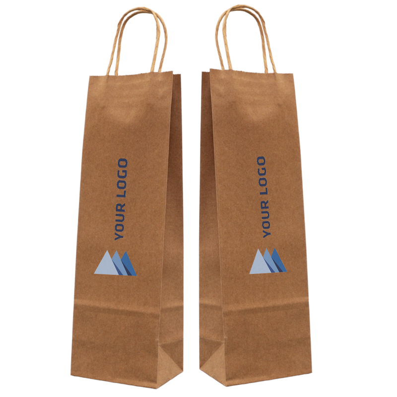 Wine Bottle Paper Carrier Bags Printed Sample