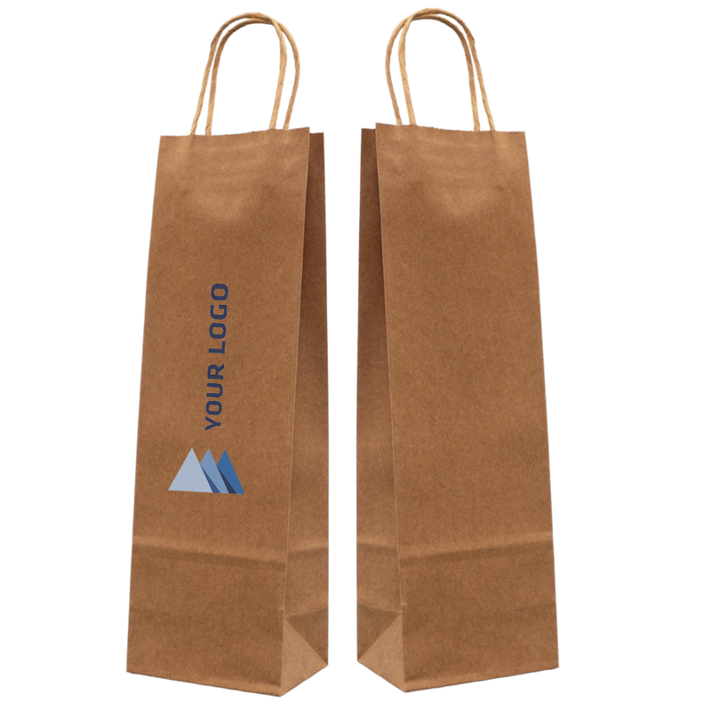 Wine Bottle Paper Carrier Bags Printed Sample