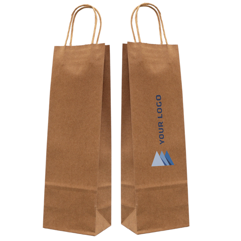 Wine Bottle Paper Carrier Bags Printed Sample